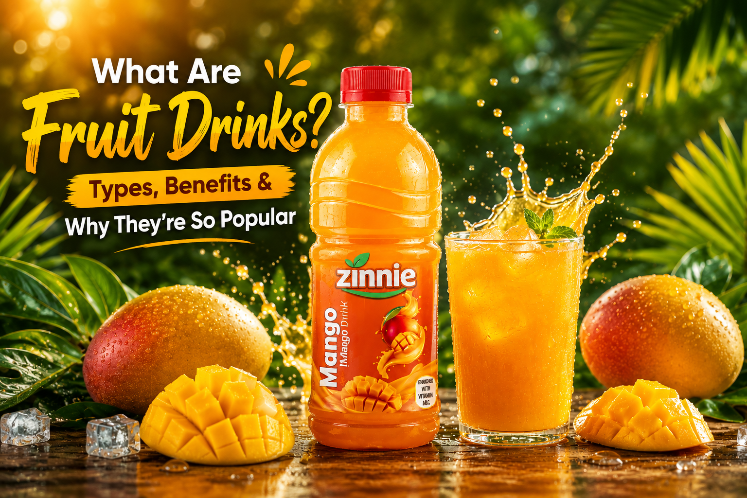 Fruit drinks bottles made from juice pulp and flavors ready to drink beverages