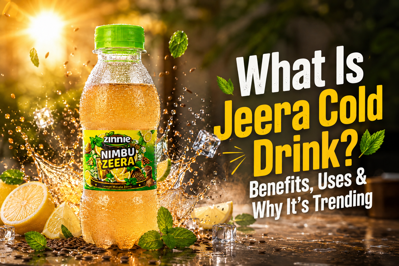 Jeera cold drink bottle drink ready to serve with natural ingredients
